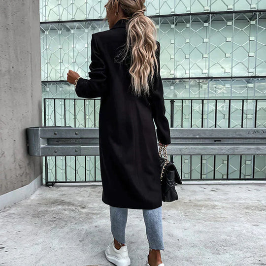 Heidi-Mode | Lange Damen Wollmantel für Den Winter Warm und Bequem
