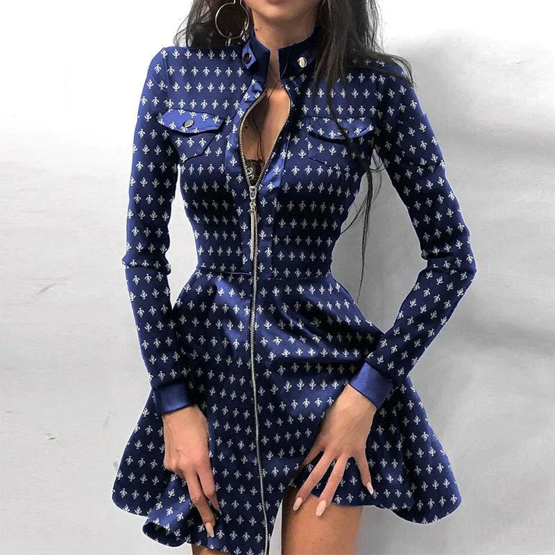 Heidi-Mode | Stylisches Lederkleid mit Frontreißverschluss für Frauen