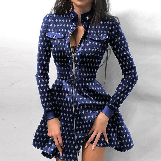 Heidi-Mode | Stylisches Lederkleid mit Frontreißverschluss für Frauen