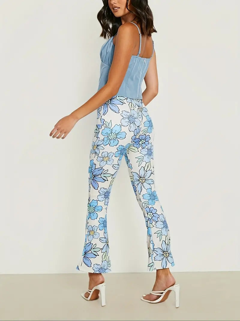 Heidi - Hoch Taillierte Hose Mit Blumenmuster