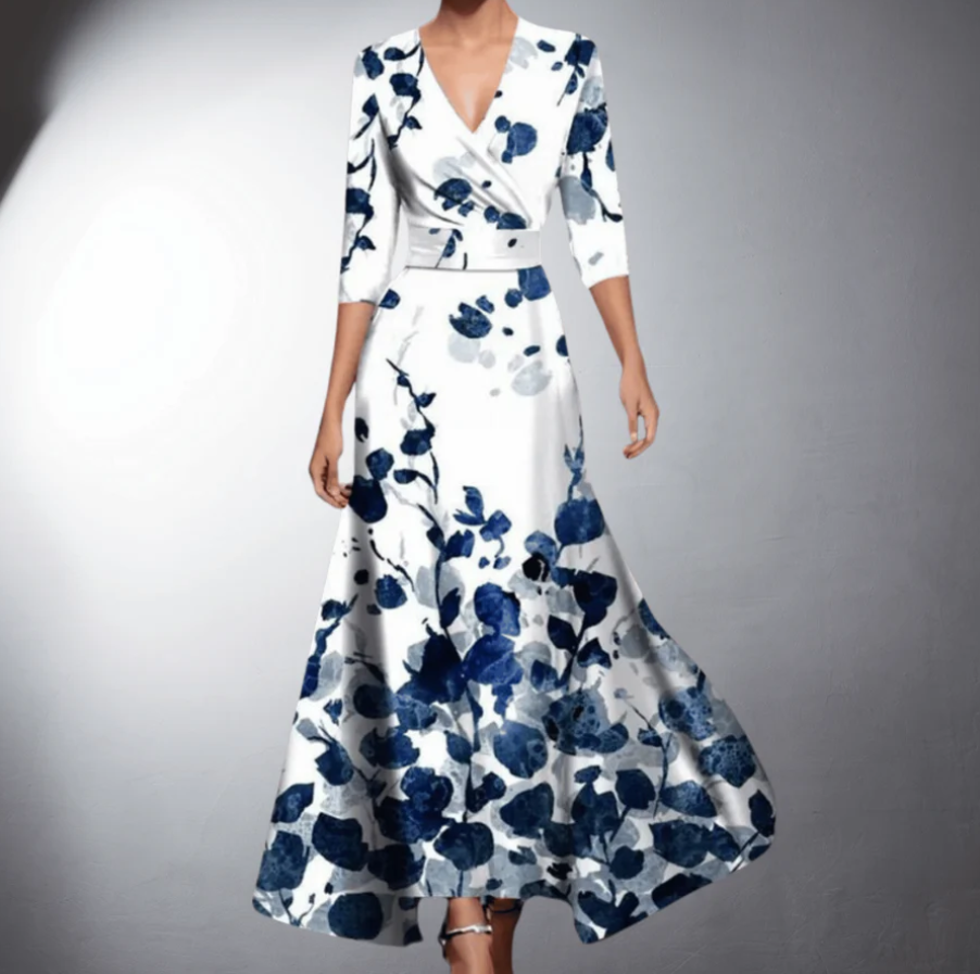 Heidi-Mode | Klassisches Langes Blumenkleid