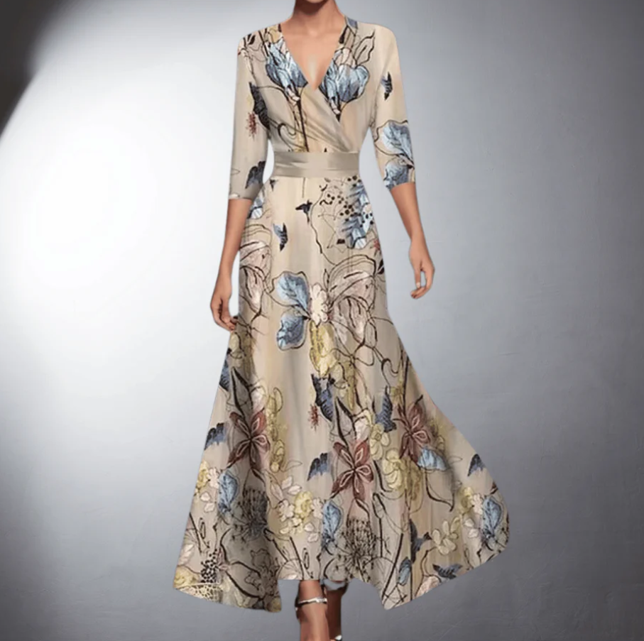Heidi-Mode | Klassisches Langes Blumenkleid