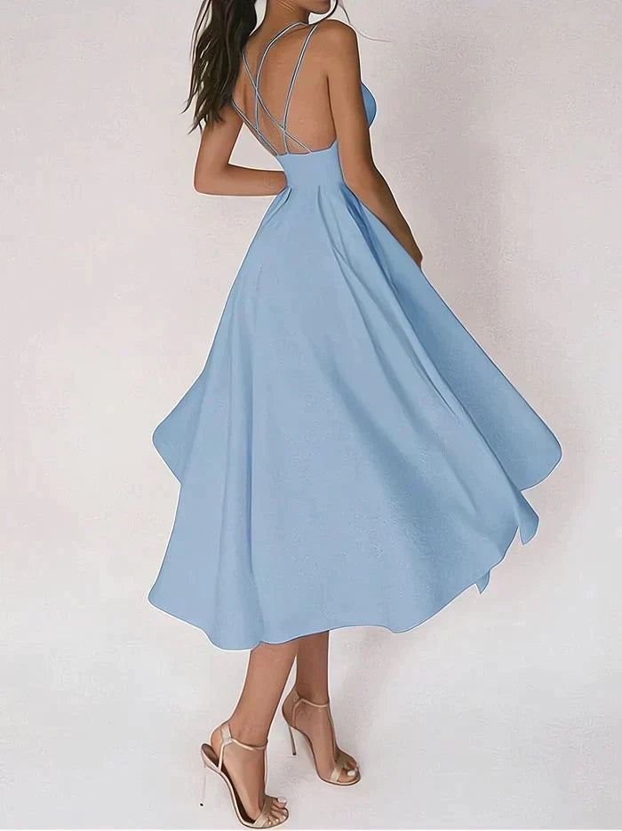 Heidi-Mode | Elegantes Damen Kleid mit V-Ausschnitt