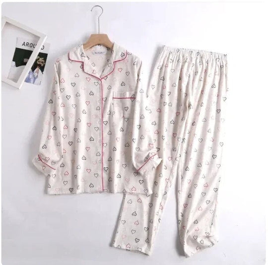 Heidi-Mode | Bequemes Damen Pyjama Satz mit Lebendigen Mustern Zweiteiler