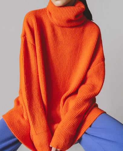 TURTLENECK PULLOVER NEON ORANGE