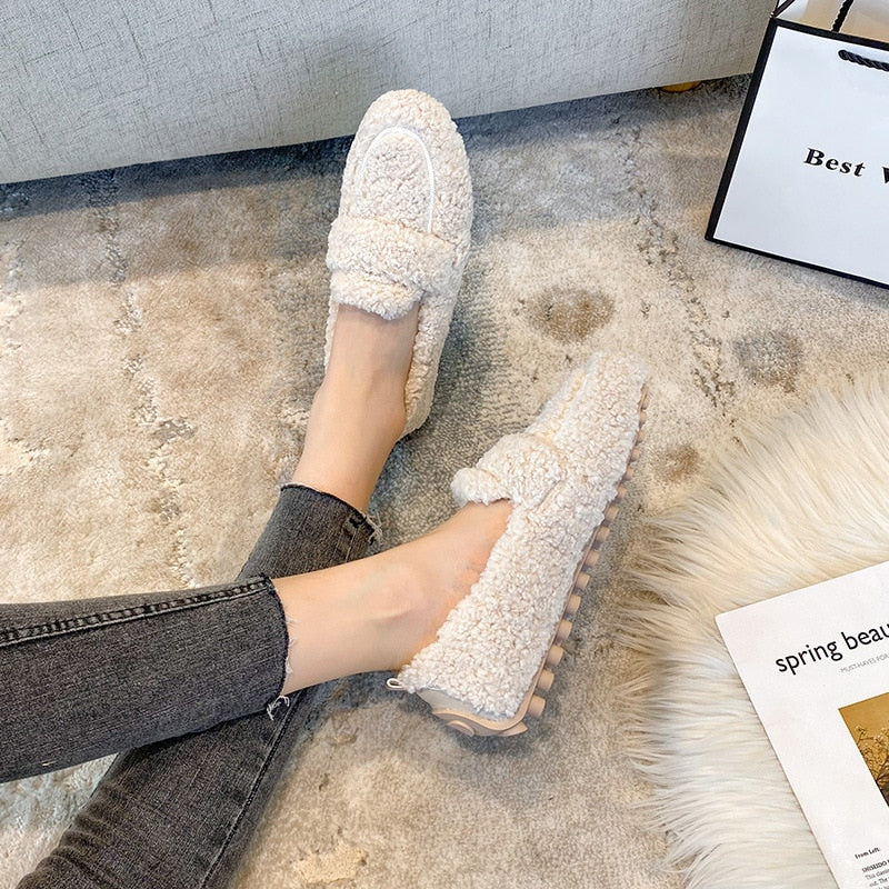 Heidi-Mode | Warme Damen Pantoffeln aus Plüsch Flauschige Hausschuhe