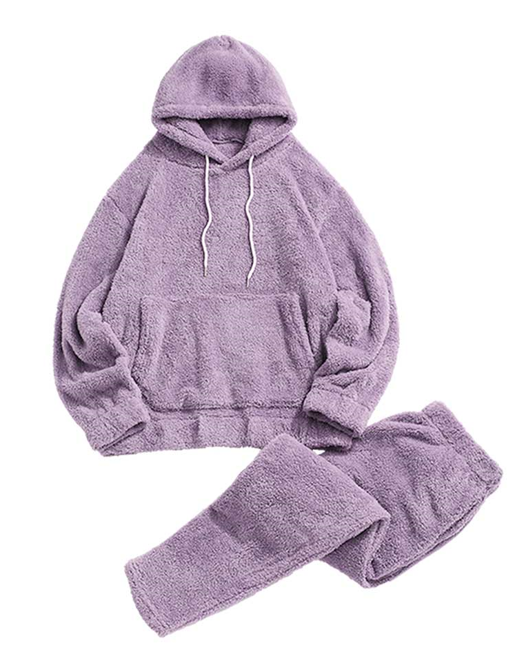 Heidi-Mode Fluffy Fleece Trendsetter Streetwear Inspired für Männer Hoodie und Hose