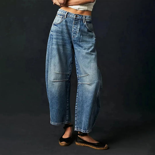 Komfort-Jeans Mit Weitem Bein