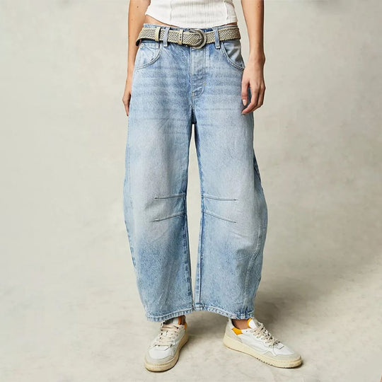 Komfort-Jeans Mit Weitem Bein