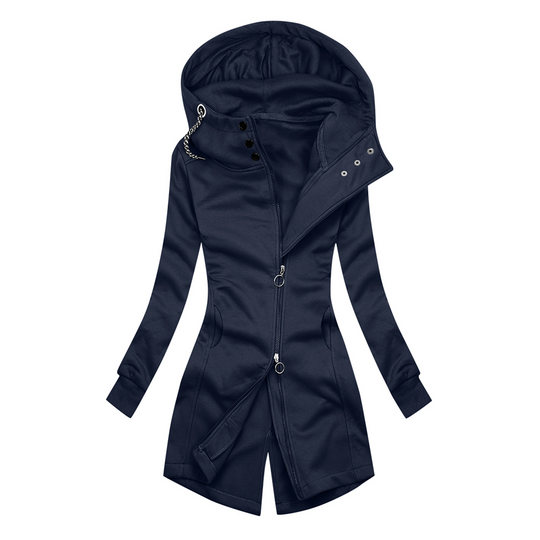 Heidi-Mode | lässige Slim-Fit Hoodie Rollkragenjacke