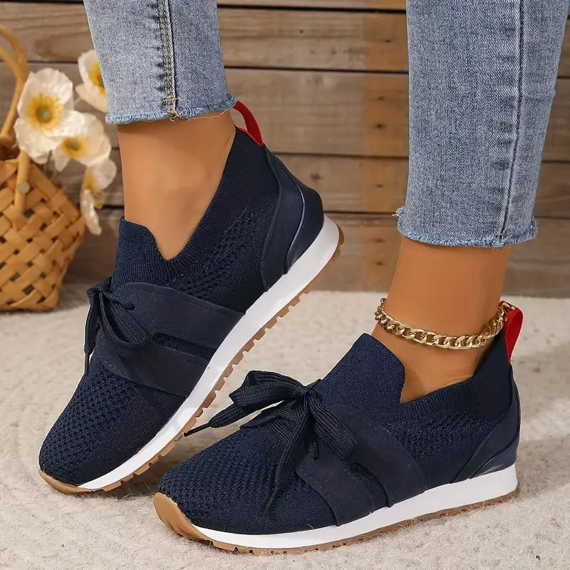 Heidi-Mode | Damen Sneakers Atmungsaktiv Strick Leichtgewicht Sportschuhe