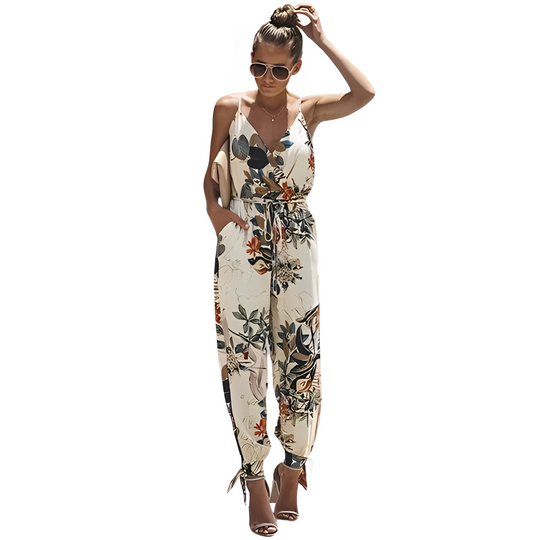 Geblümter Jumpsuit mit freiem Rücken