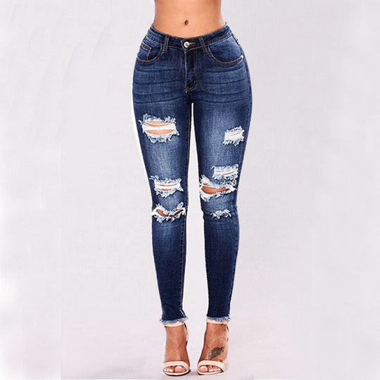 Heidi-Mode | Hochtaillierte Skinny Ripped Jeans - 3 Stile
