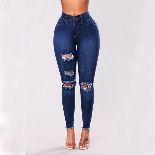 Heidi-Mode | Hochtaillierte Skinny Ripped Jeans - 3 Stile