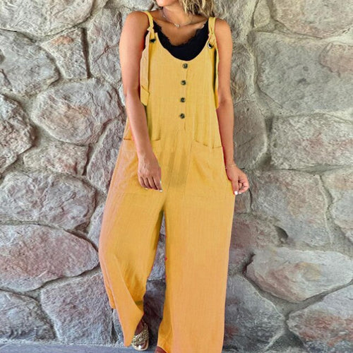 Heidi - Ärmellose Tasche Lose Jumpsuits