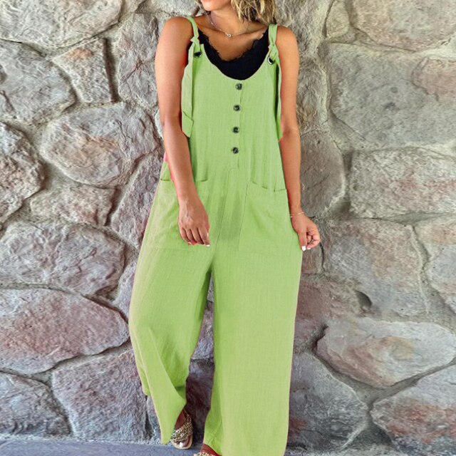 Heidi - Ärmellose Tasche Lose Jumpsuits