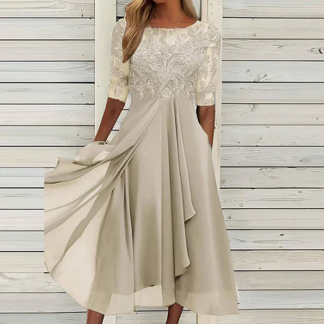 dunkelblaue Festkleid