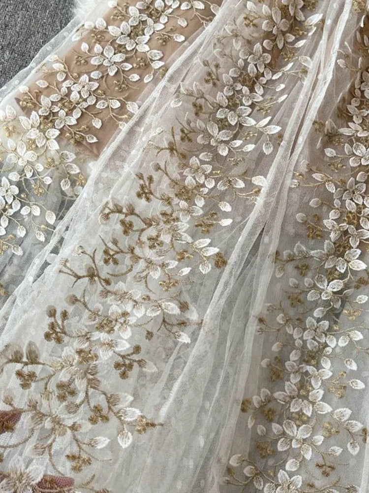 Couture Gehaakte Bloemenjurk