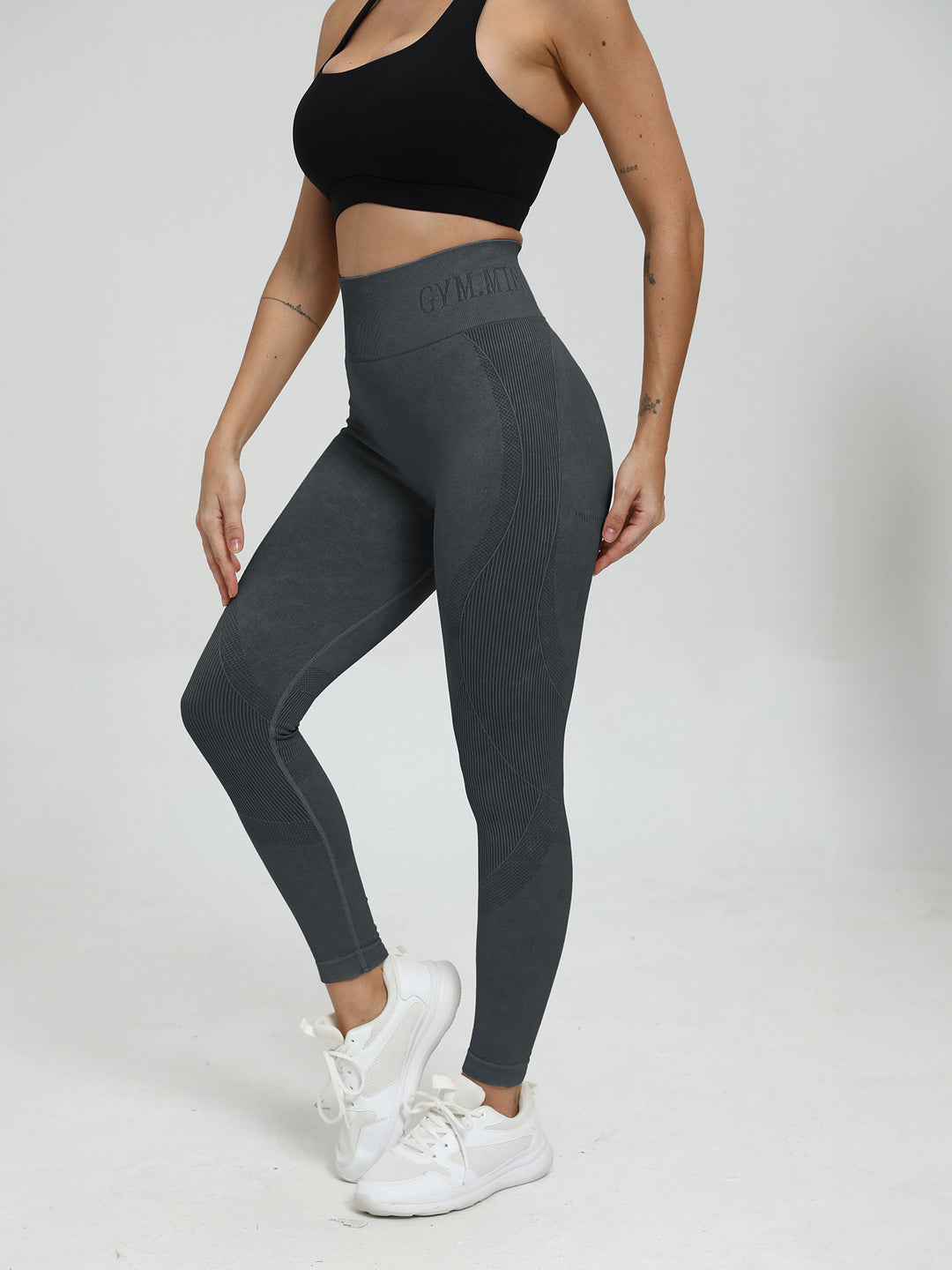 Damen Hochwertige Sportleggings mit hohem Bund Heidi-Mode