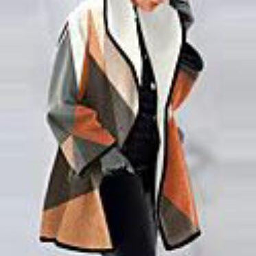 Damen modischer Karomantel mit oversized Schnitt und luxuriöser Textur Heidi-Mode