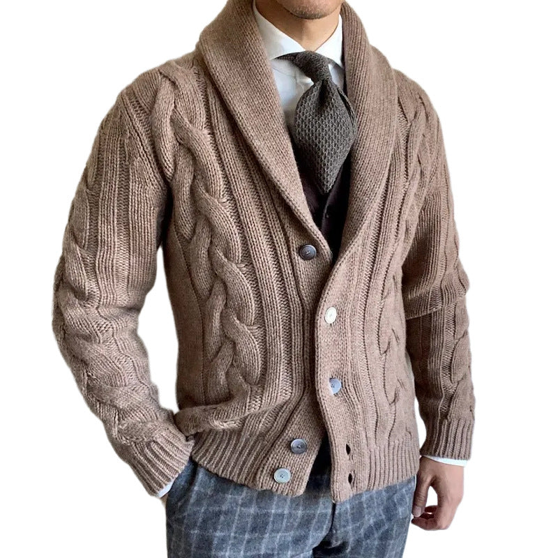 Herren Strickjacke mit modernen Zopfmuster Heidi-Mode