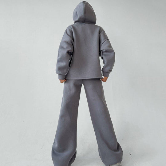 Damen lässiges Oversized Hoodie- und Wide Leg Hosen Set Heidi-Mode