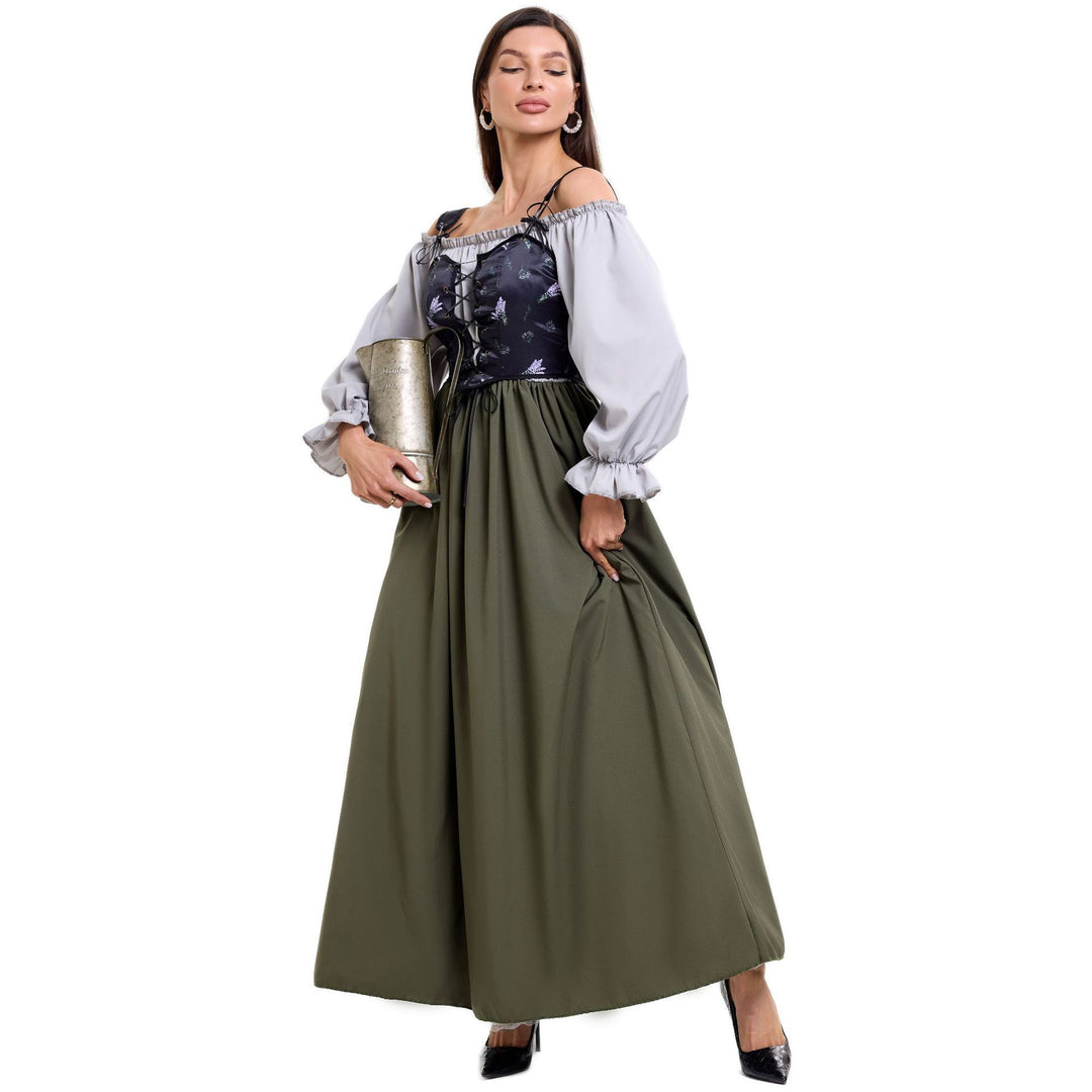 Damen Trachtenkleid mit romantischem Oberteil und fließendem Rock Heidi