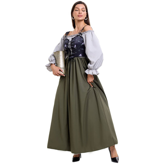 Damen Trachtenkleid mit romantischem Oberteil und fließendem Rock Heidi