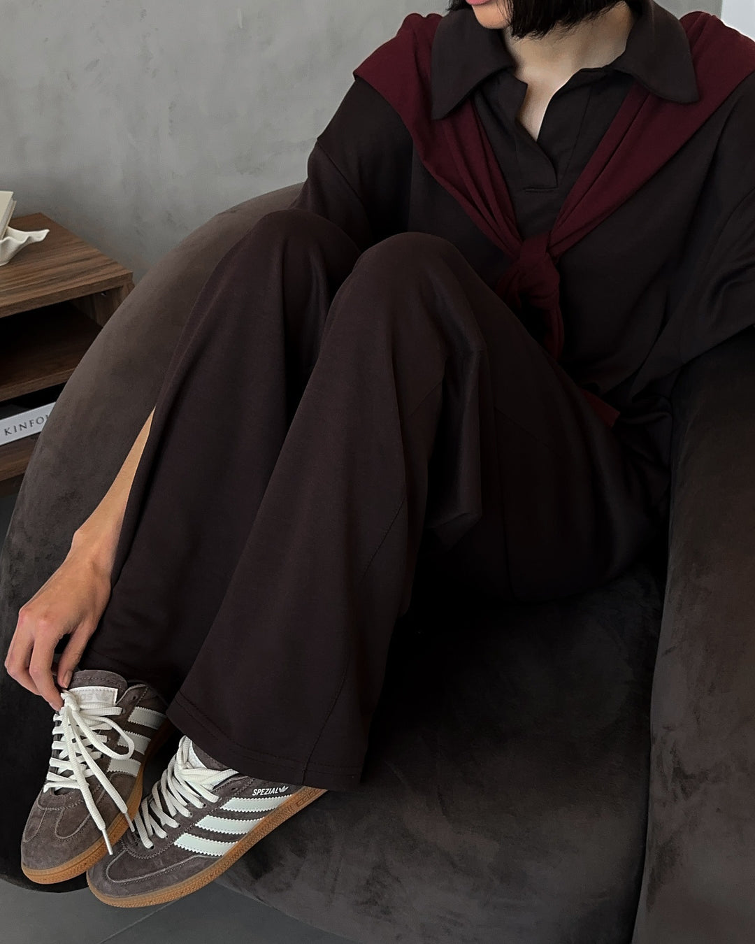 Damen elegantes Loungewear-Set mit weitem Schnitt und modischen Akzenten Heidi-Mode