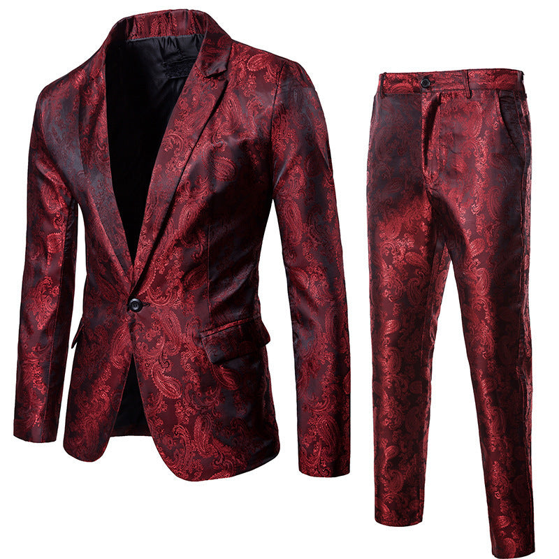 Herren elegantes Anzug-Set mit feinem Paisleymuster Heidi-Mode