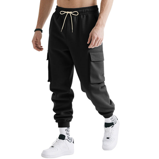 Herren Cargo-Jogginghose mit seitlichen Reißverschlusstaschen und elastischem Bund Heidi-Mode