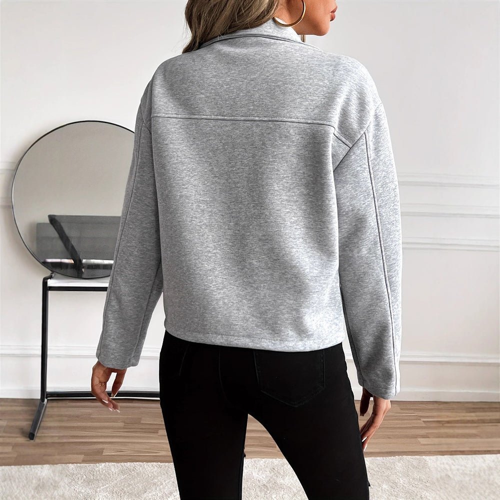 Damen lässige Zip-Jacke mit praktischen Taschen Heidi-Mode