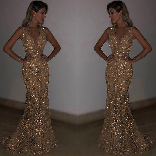 Damen Elegantes Abendkleid mit schimmernden Pailletten und figurbetontem Schnitt Heidi-Mode