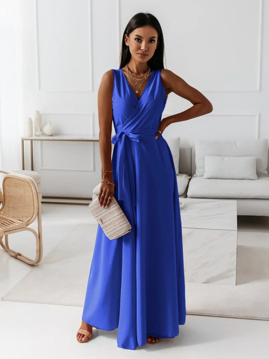 Damen elegantes Wickelkleid mit Taillengürtel Heidi-Mode