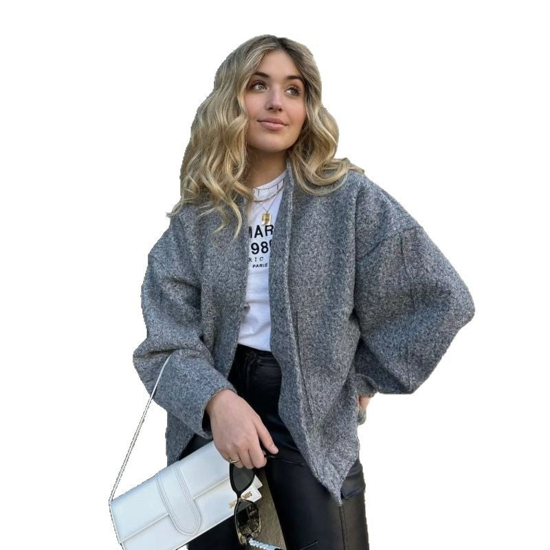 Damen coole Oversize-Jacke aus weichem Wollmix Heidi-Mode