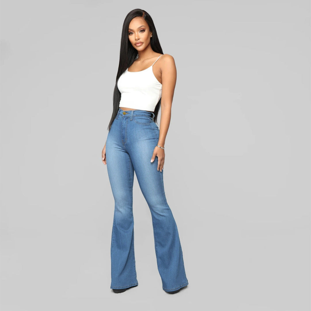 Heidi-Mode | Damen Hohe Taille Demon Jeans mit Geradem Bein