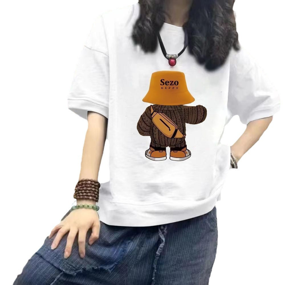 Damen Oversize T-Shirt mit einzigartigem Grafikdesign Heidi-Mode