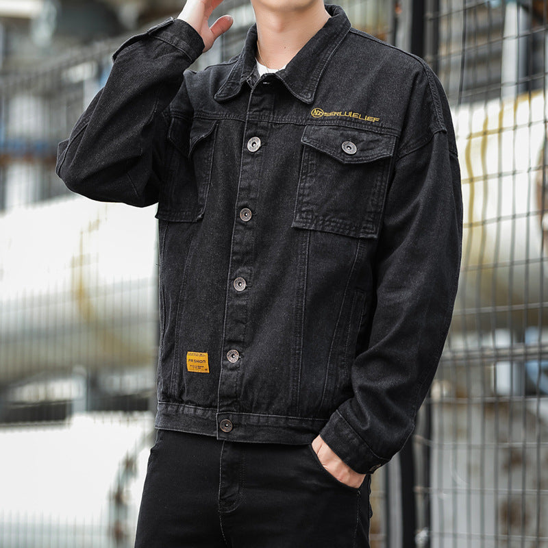 Herren Denimjacke im lässigen Stil mit funktionalen Pattentaschen und robustem Design Heidi-Mode