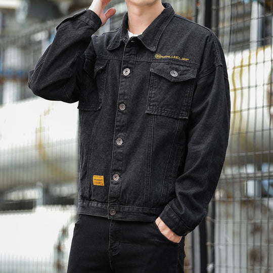 Herren Denimjacke im lässigen Stil mit funktionalen Pattentaschen und robustem Design Heidi-Mode