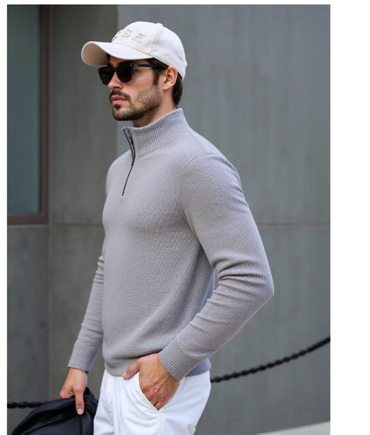 Herren Rollkragenpullover mit modernem Strukturdesign Heidi-Mode