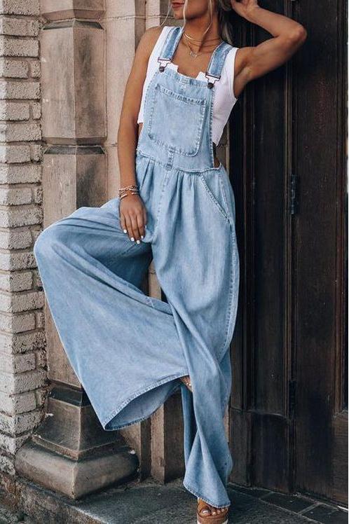 Heidi-Mode | Ärmelloser Denim Jumpsuit