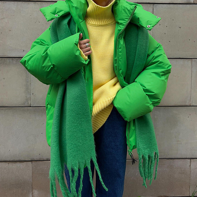 Damen Pufferjacke mit hohem Kragen und seitlichen Eingrifftaschen Heidi-Mode