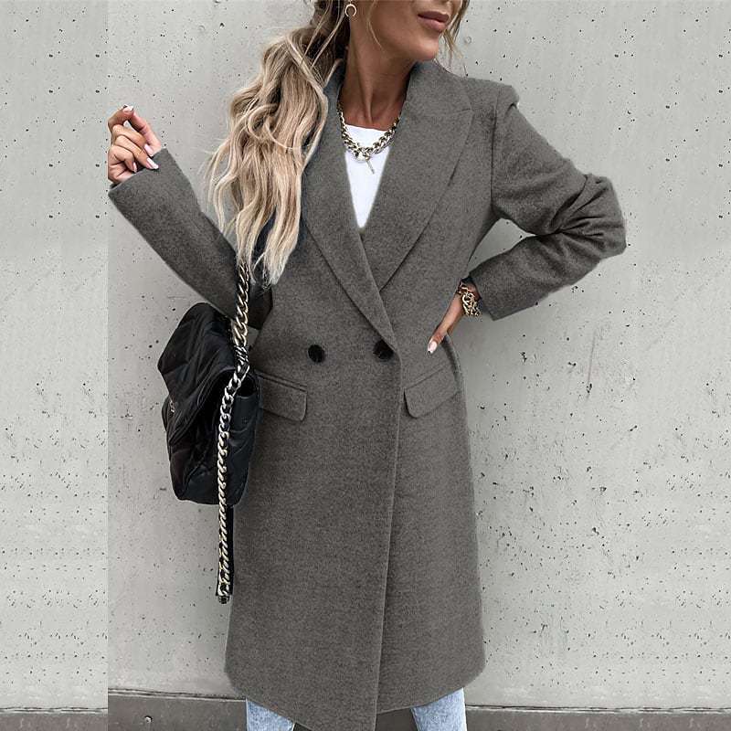 Damen eleganter Wollmantel im Oversized-Stil Heidi-Mode