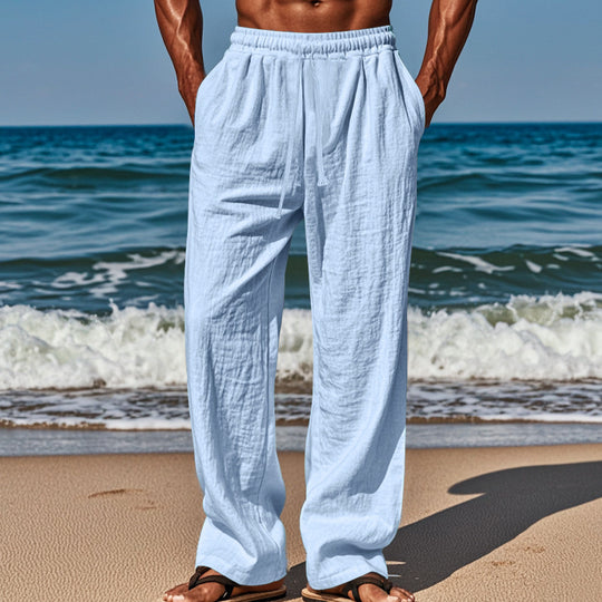 Herren Lässige Strandhose mit elastischem Bund und praktischen Seitentaschen Heidi-Mode