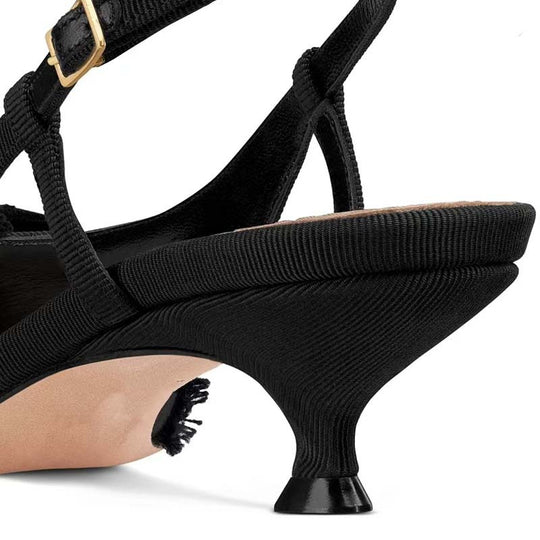 Femme Elegante Slingback Kitten Heels mit Rüschendetails Heidi-Mode