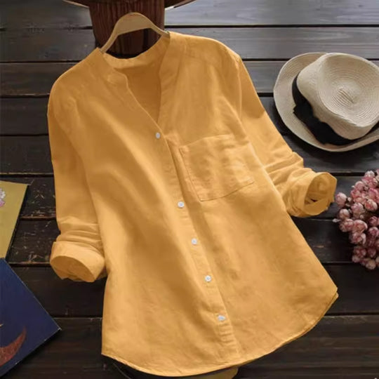 Damen Bluse mit eleganter Knopfleiste und moderner Passform Heidi-Mode