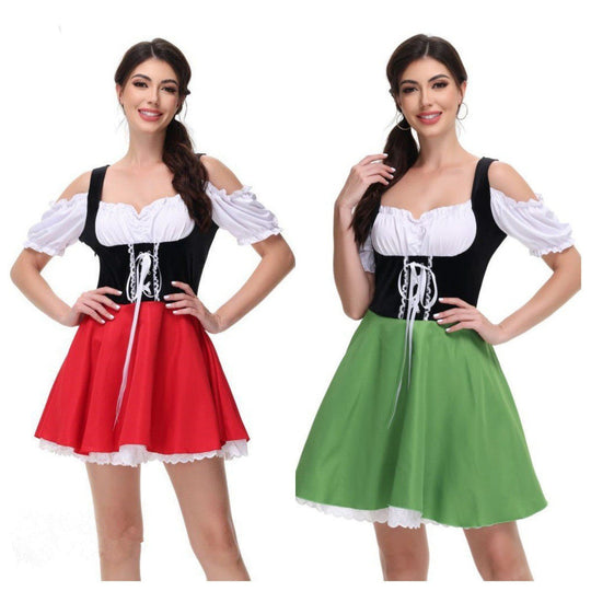 Damen Trachtenkleid mit romantischen Puffärmeln und verspieltem Schnitt Heidi