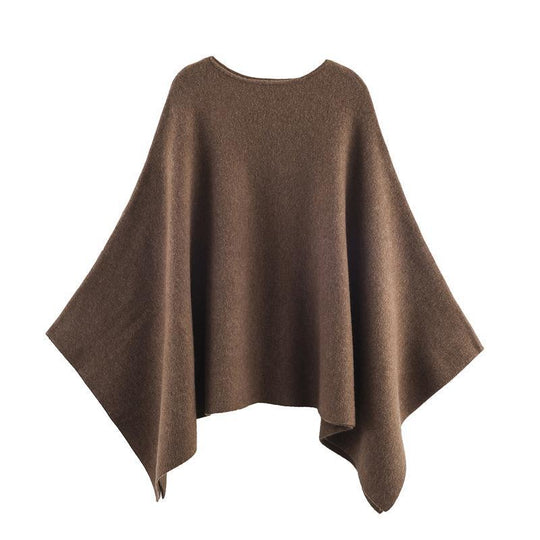 Damen eleganter PONCHO aus hochwertigem Material mit asymmetrischem Schnitt Heidi-Mode