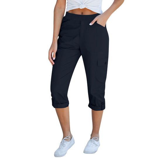 Damen Cargo-Hosen mit elastischem Bund und praktischen Taschen Heidi-Mode