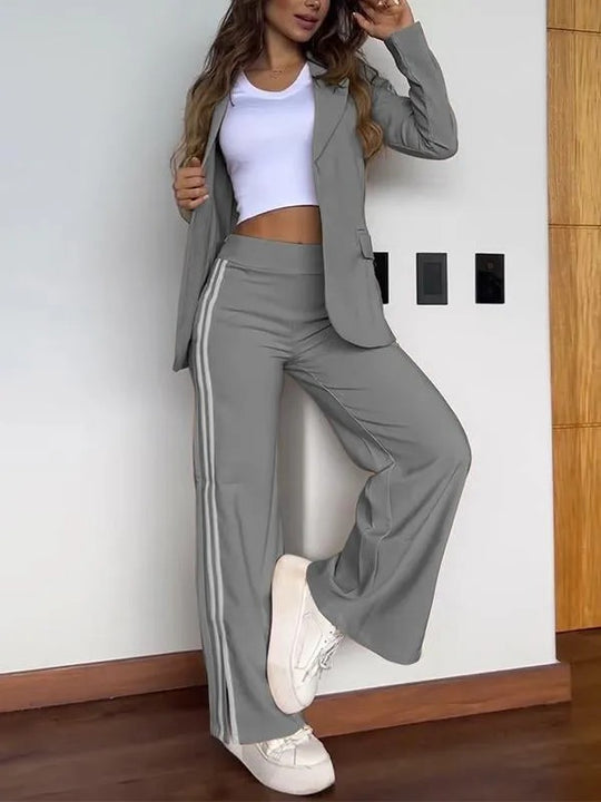 Femme Athleisure Blazer und Weite-Hosen Set Heidi-Mode